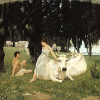 The Wooing of Daphnis exhibited 1881 Arthur Lemon 1850-1912 Presented by Daya Moonesinghe 1999 http://www.tate.org.uk/art/work/T07562